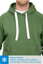 Kapuzensweatshirt mit breiten Bändeln in Grasgrün