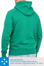 klassischer Kapuzenpullover mit gutem Schnitt in Smaragdgrün