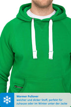 Kapuzensweatshirt mit breiten Bändeln in Gelbgrün