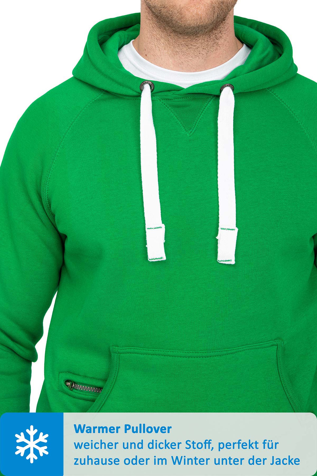 Kapuzensweatshirt mit breiten Bändeln in Gelbgrün