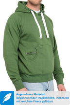 Hoodie für Männer mit Fronttasche in Grasgrün