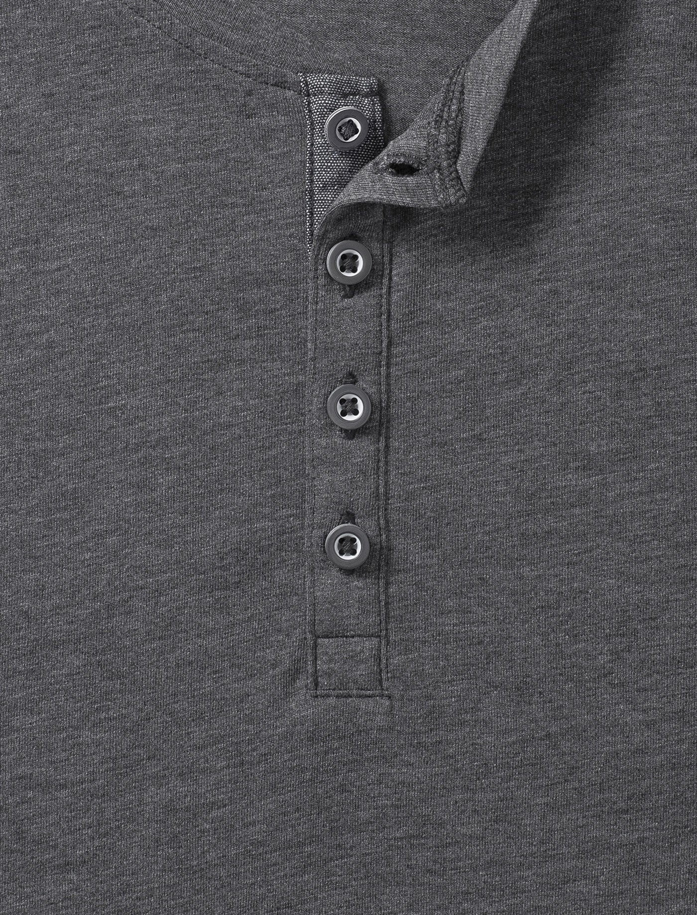 Herren T-Shirt mit halber Knopfleiste