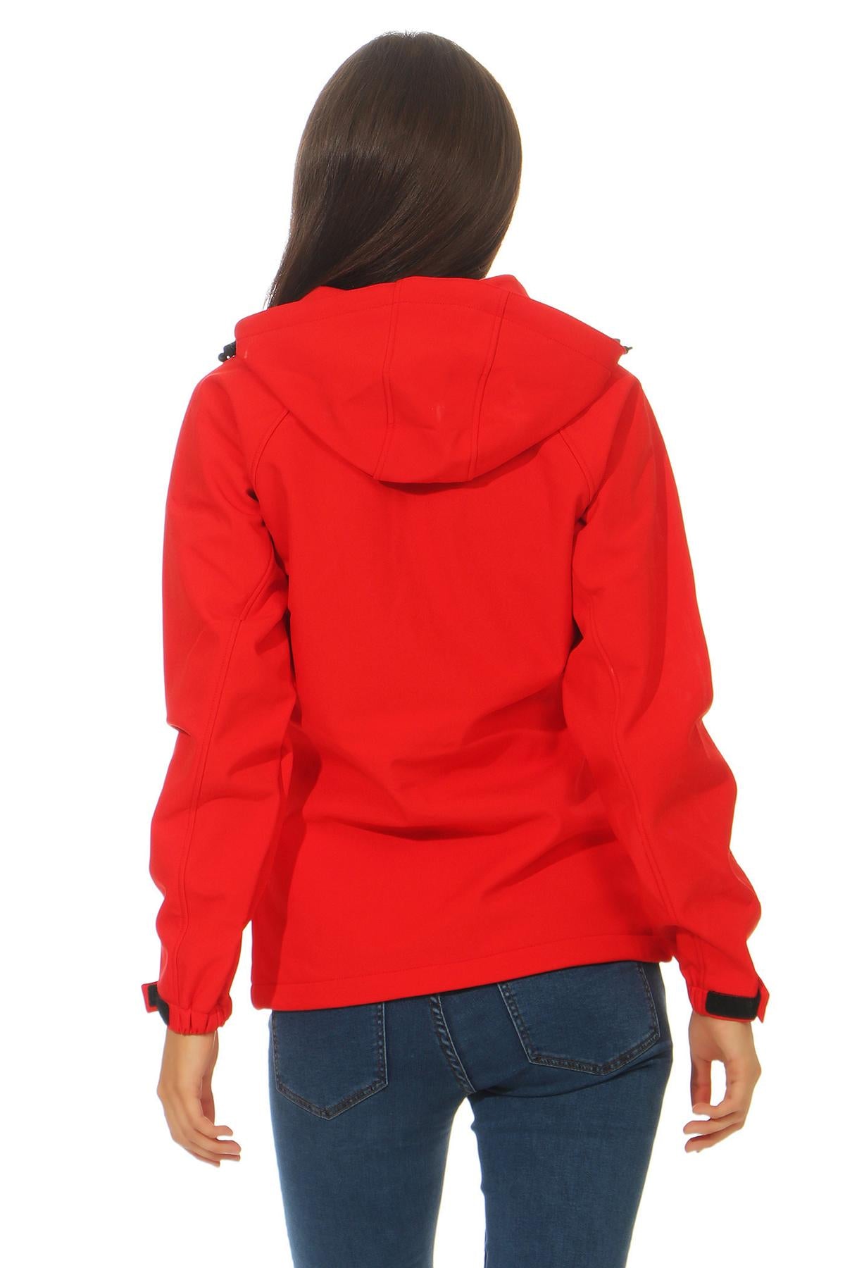 Damen Regenjacke mit Kapuze in Rot