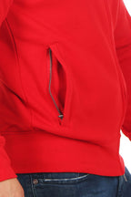 robuste Sweatjacke mit Seitentaschen in Rot