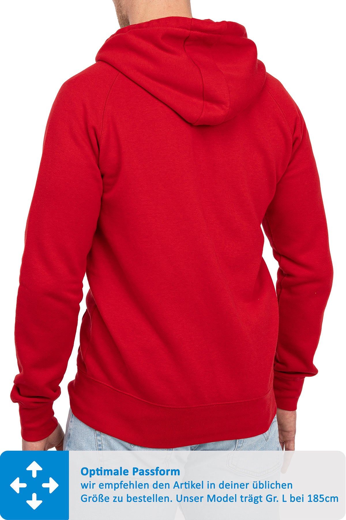 Sweatjacke Herren mit Kapuze in Rot