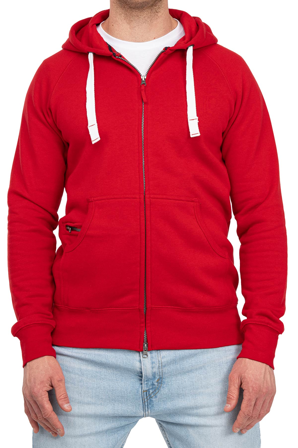 Herren Sweatjacke in großen Größen in Rot