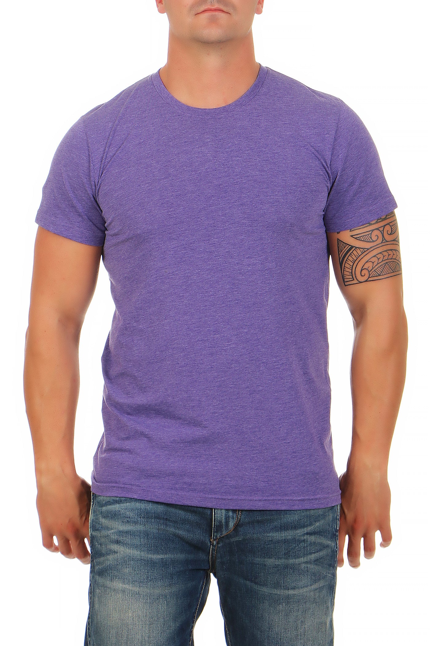 Herren T-Shirt Rundhals Meliert Comfort Bügelfrei