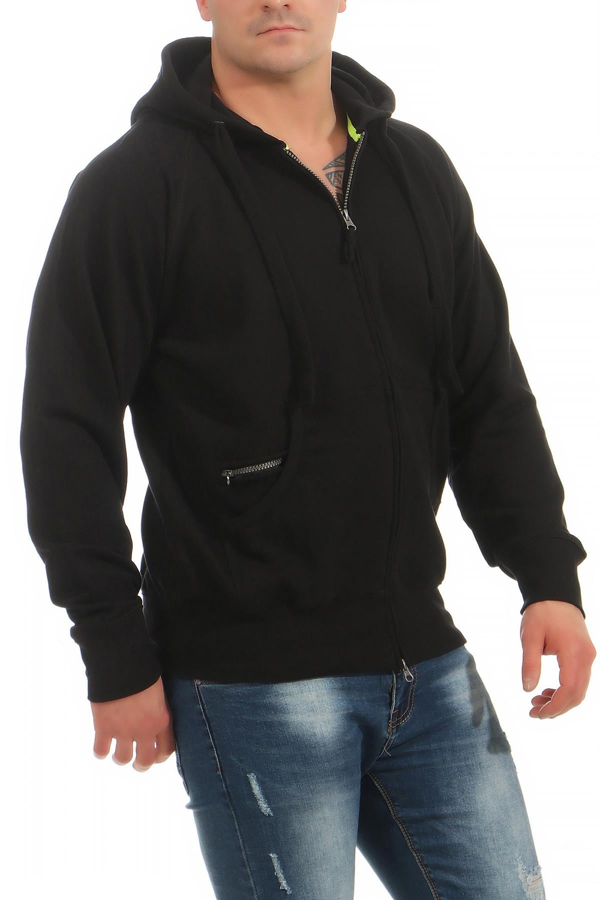 Herren Sweatjacke aus Baumwollmischung in Schwarz