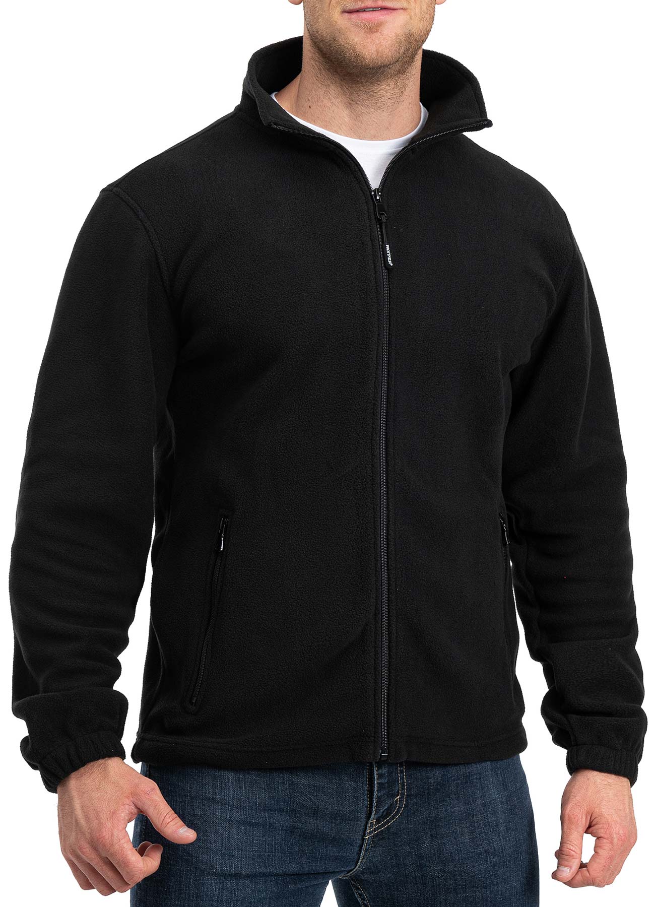 Herren Sherpa Fleecejacke Schwarz