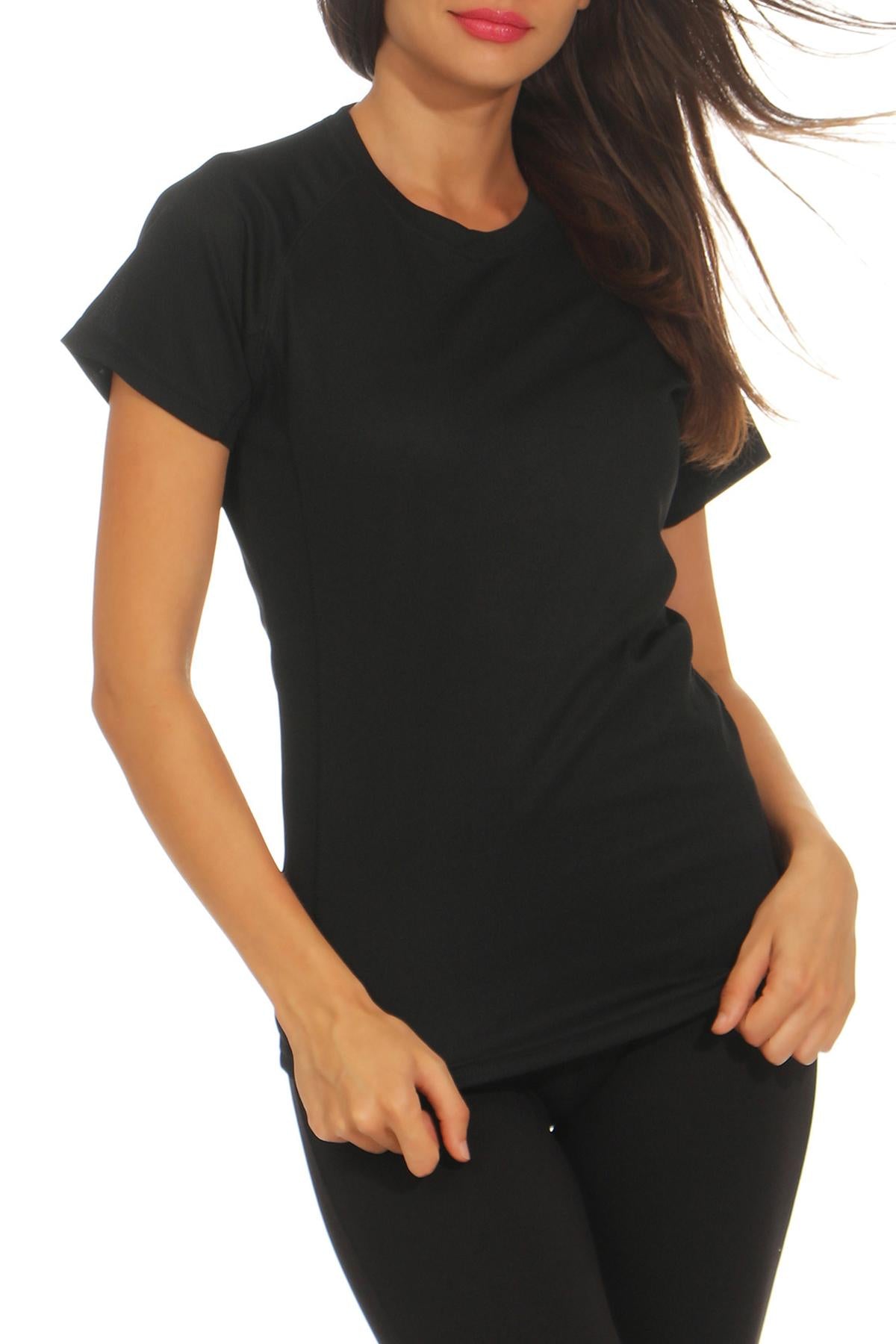 Damen Funktions T-Shirt Schwarz