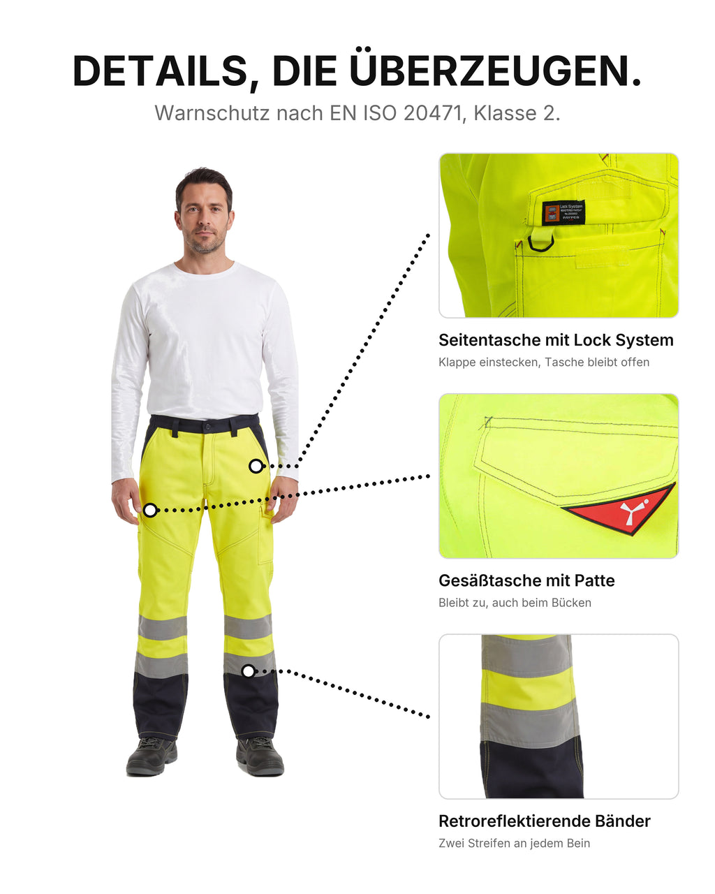 Herren Warnschutzhose gefüttert Charter Polar