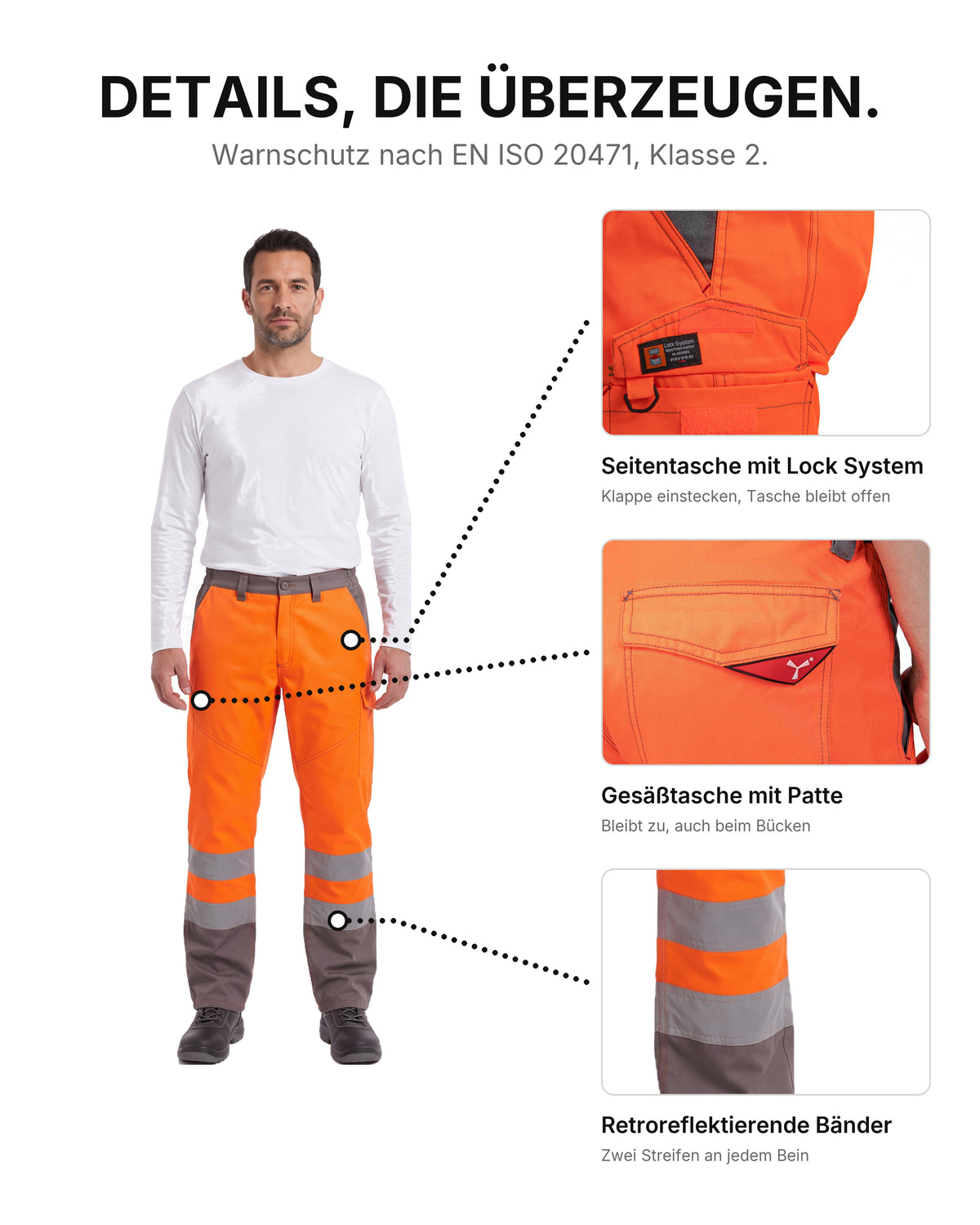 Herren Warnschutzhose gefüttert Charter Polar