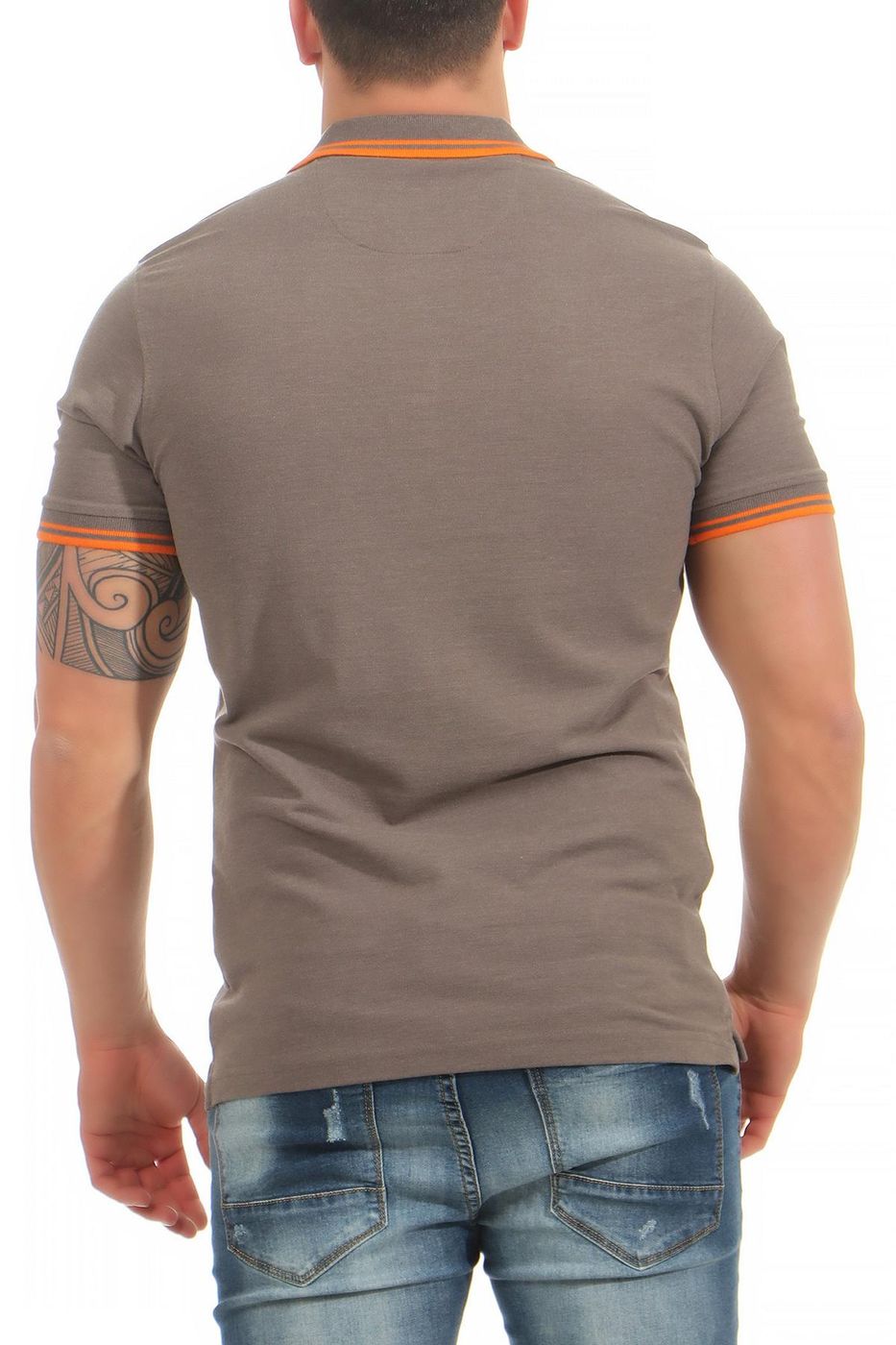 günstiges Basic Poloshirt für Männer in großen Größen in Anthrazit