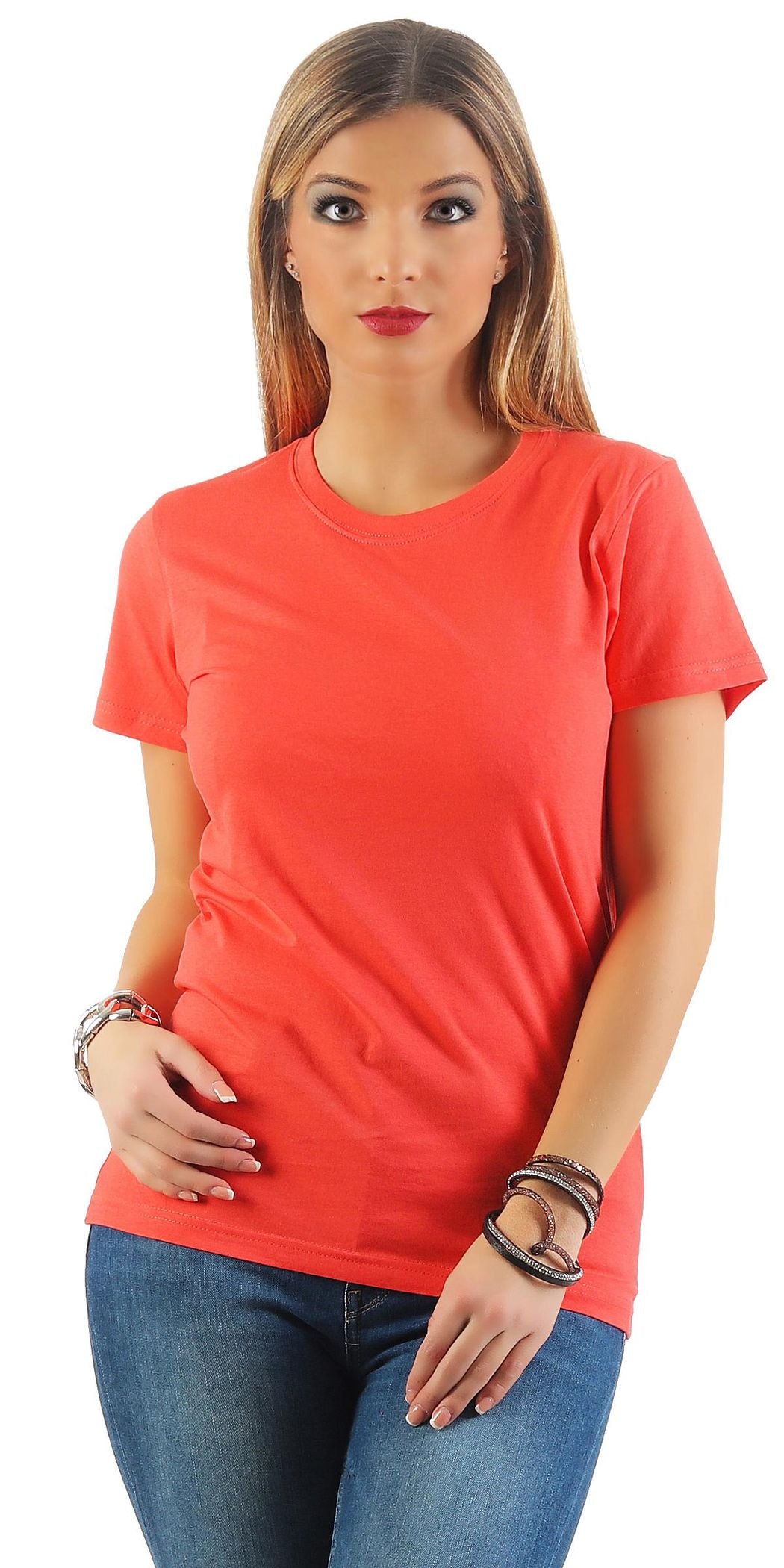 Damen Basic T-Shirt Sunset