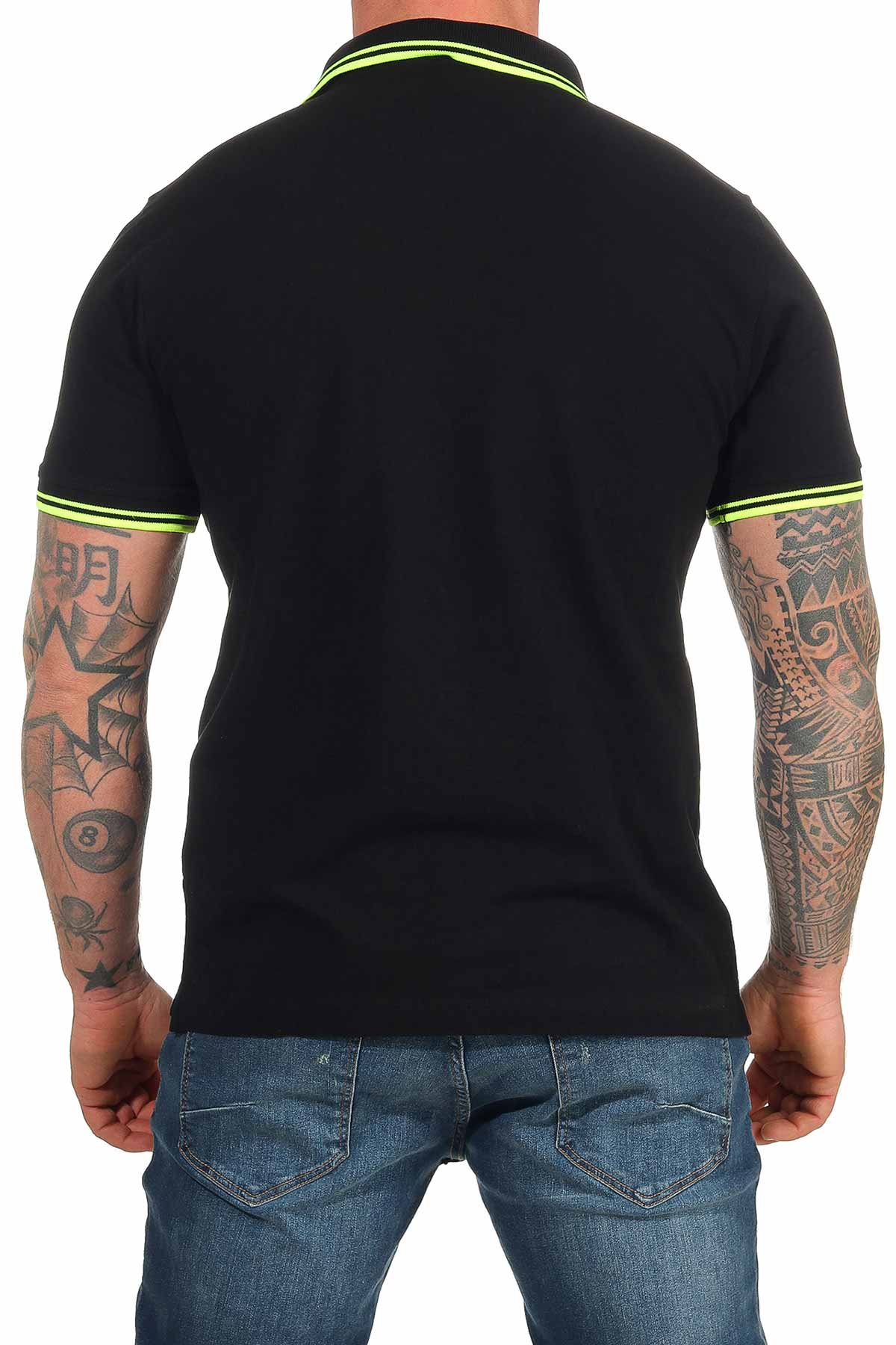 günstiges Basic Poloshirt für Männer in großen Größen in Schwarz