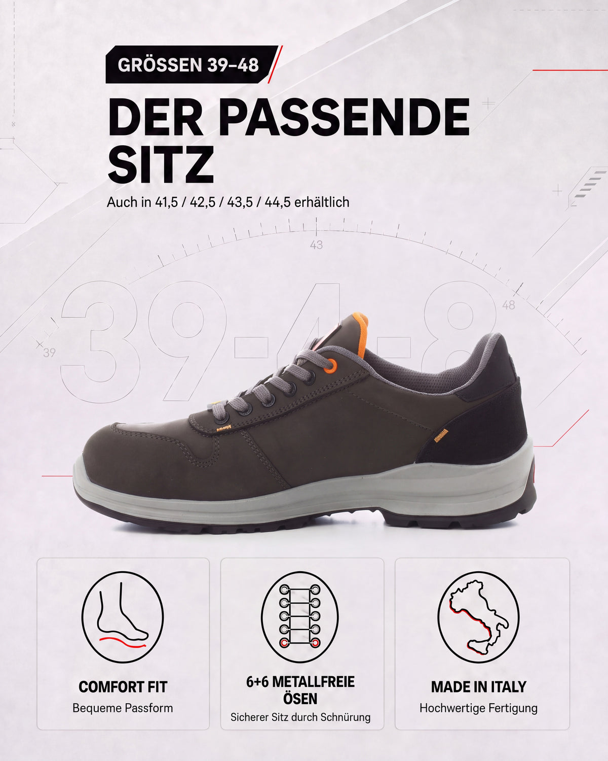 Herren Sicherheitshalbschuh Arbeitsschuh S3 Get Force Low