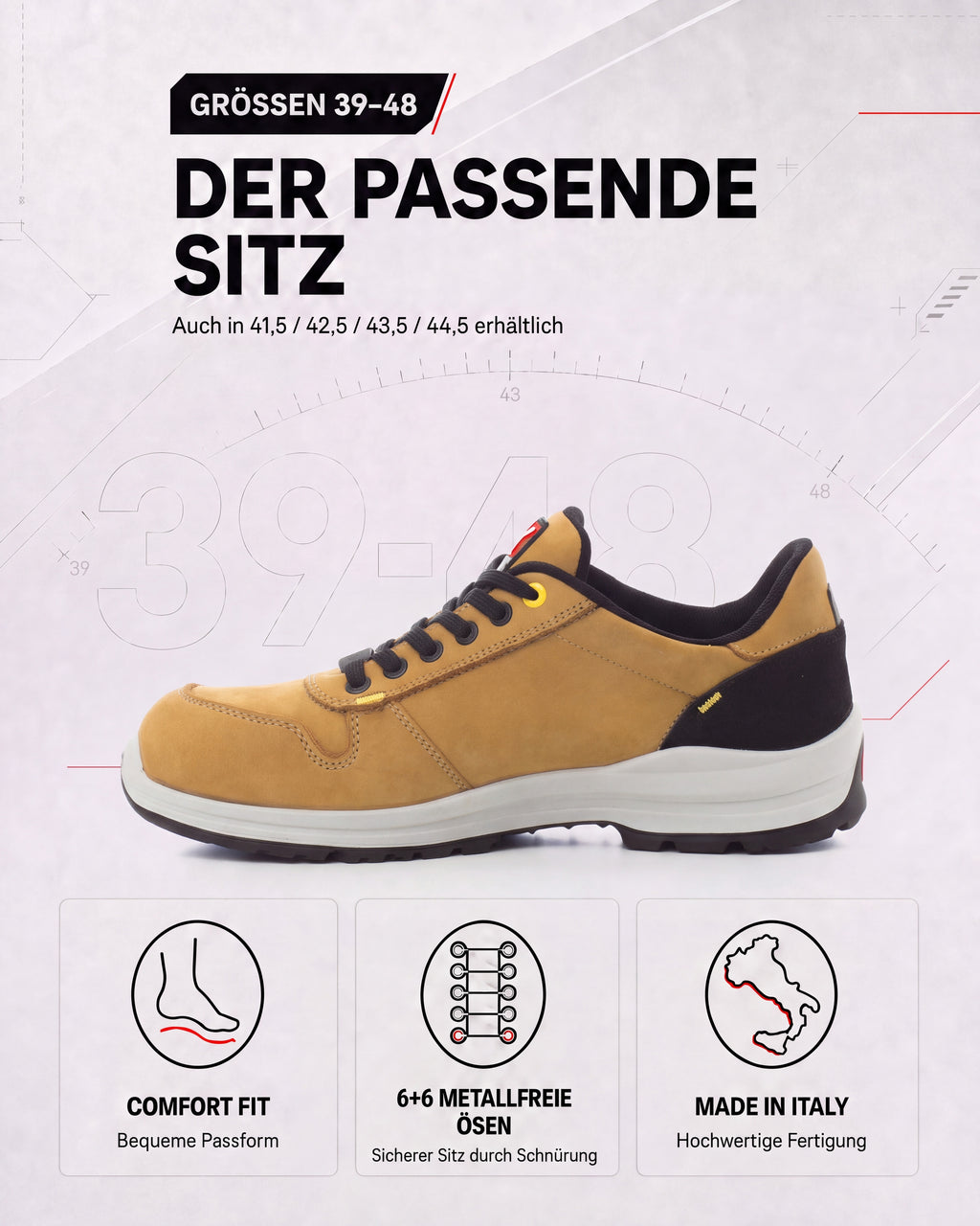 Herren Sicherheitshalbschuh Arbeitsschuh S3 Get Force Low