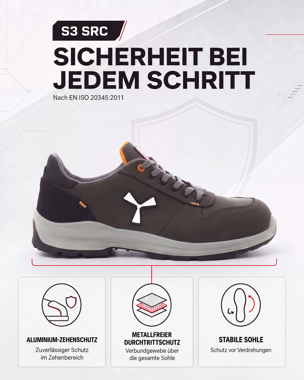 Herren Sicherheitshalbschuh Arbeitsschuh S3 Get Force Low