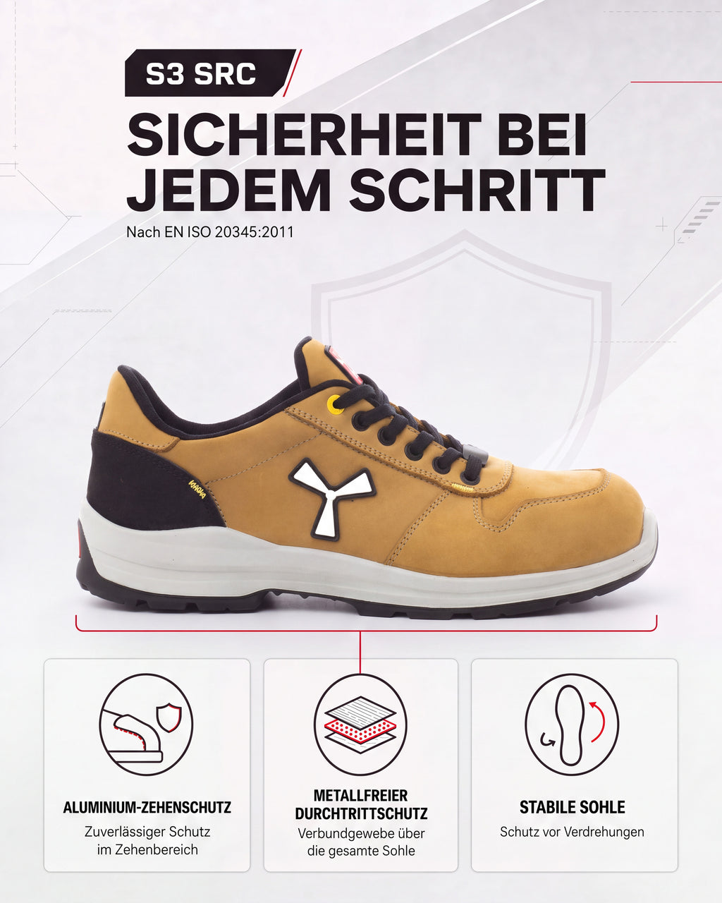 Herren Sicherheitshalbschuh Arbeitsschuh S3 Get Force Low