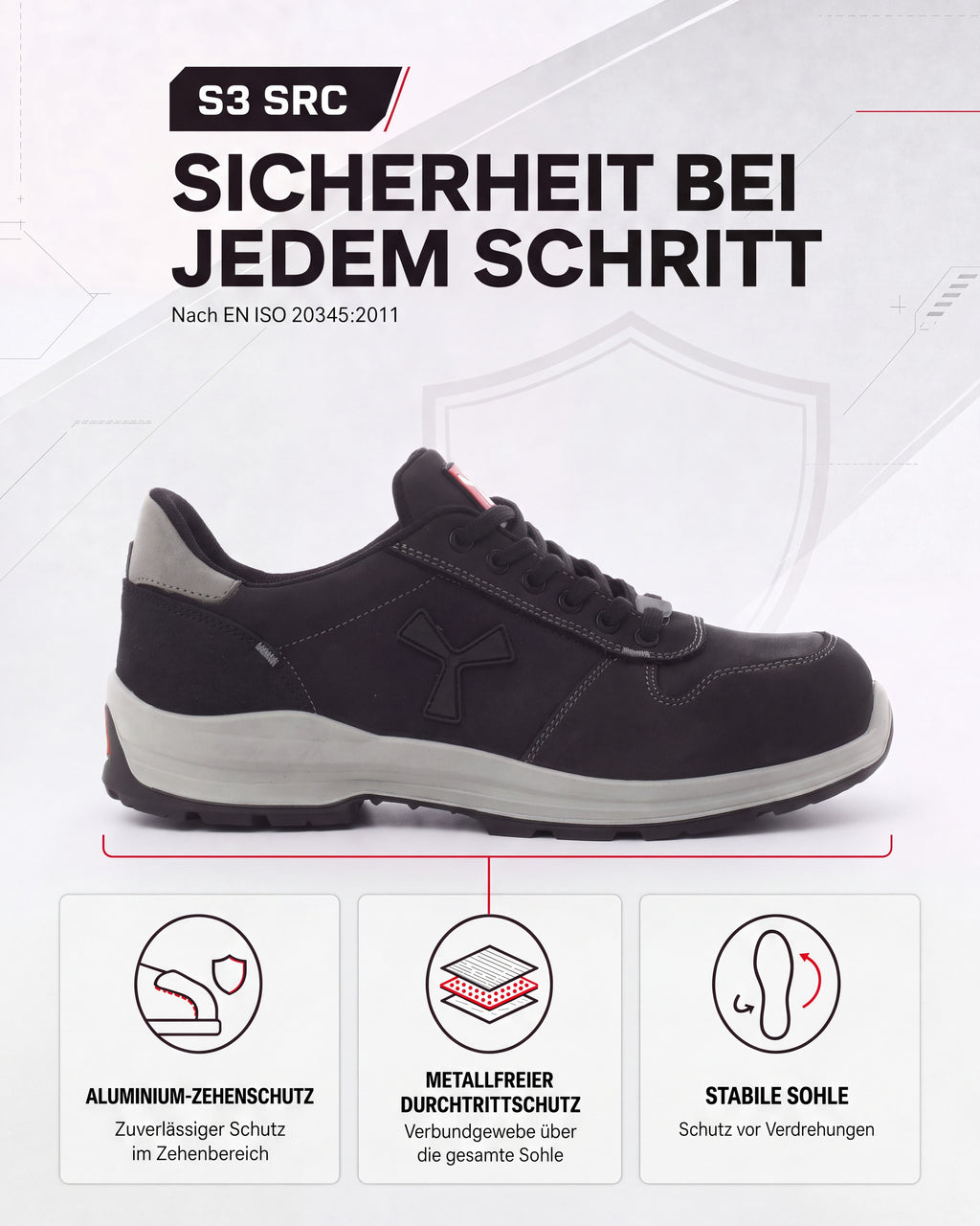 Herren Sicherheitshalbschuh Arbeitsschuh S3 Get Force Low