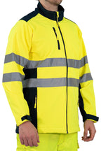 Herren Warnschutz Softshelljacke Wind- und Wasserabweisend EN ISO 20471 Klasse 2 Antares