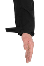 Herren Softshelljacke Armbuendchen mit Klettverschluss in Schwarz