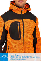 Herren Jacke aus Strickgewebe mit Brusttasche in Orange