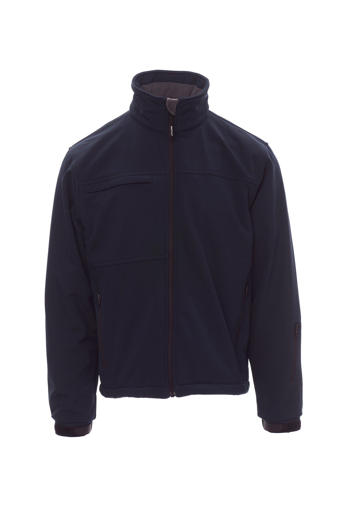 Herren Softshelljacke mit Seitentaschen und Brusttasche mit Reißverschluss in Dunkelblau