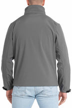 Herren Softshelljacke mit Stehkragen in Anthrazit