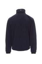 Herren Arbeitsjacke aus Softshell mit einrollbarer Kapuze in Dunkelblau