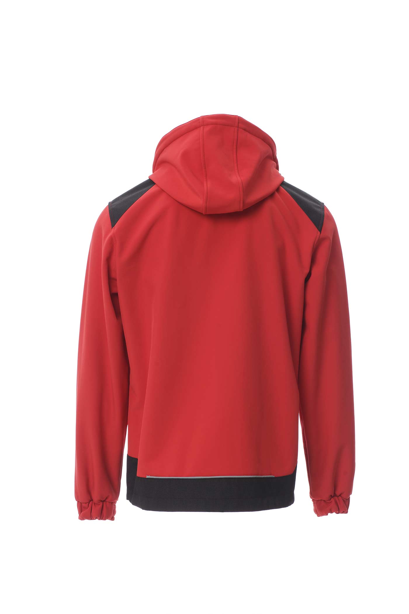 Herren Softshelljacke mit abnehmbarer und verstellbarer Kapuze in Rot
