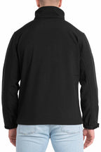 Herren Softshelljacke mit Stehkragen in Schwarz