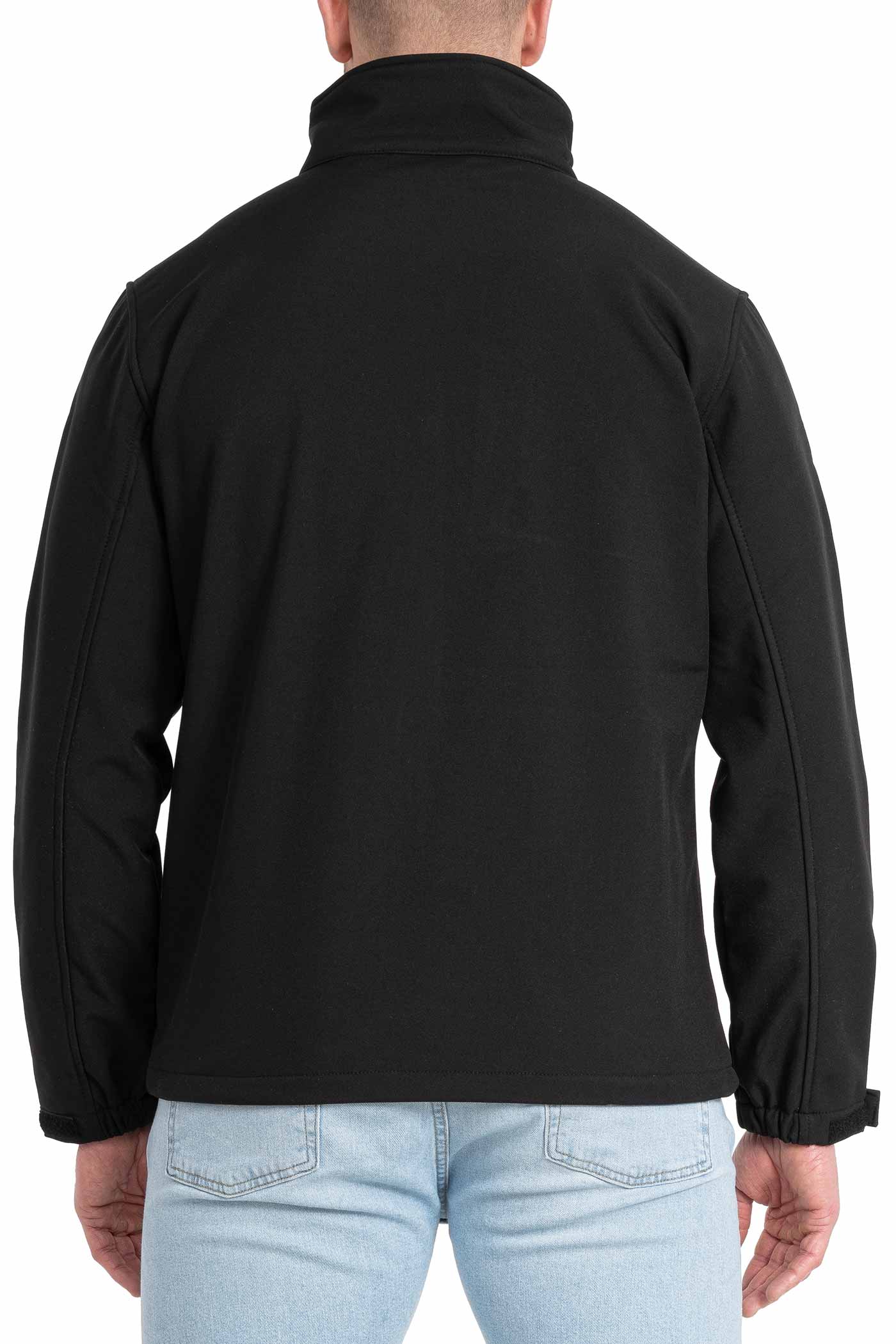 Herren Softshelljacke mit Stehkragen in Schwarz