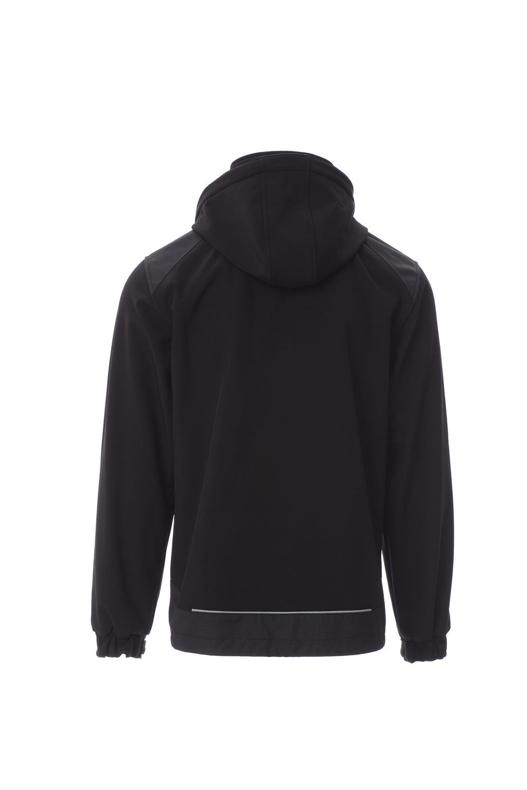 Herren Softshelljacke mit abnehmbarer und verstellbarer Kapuze in Schwarz
