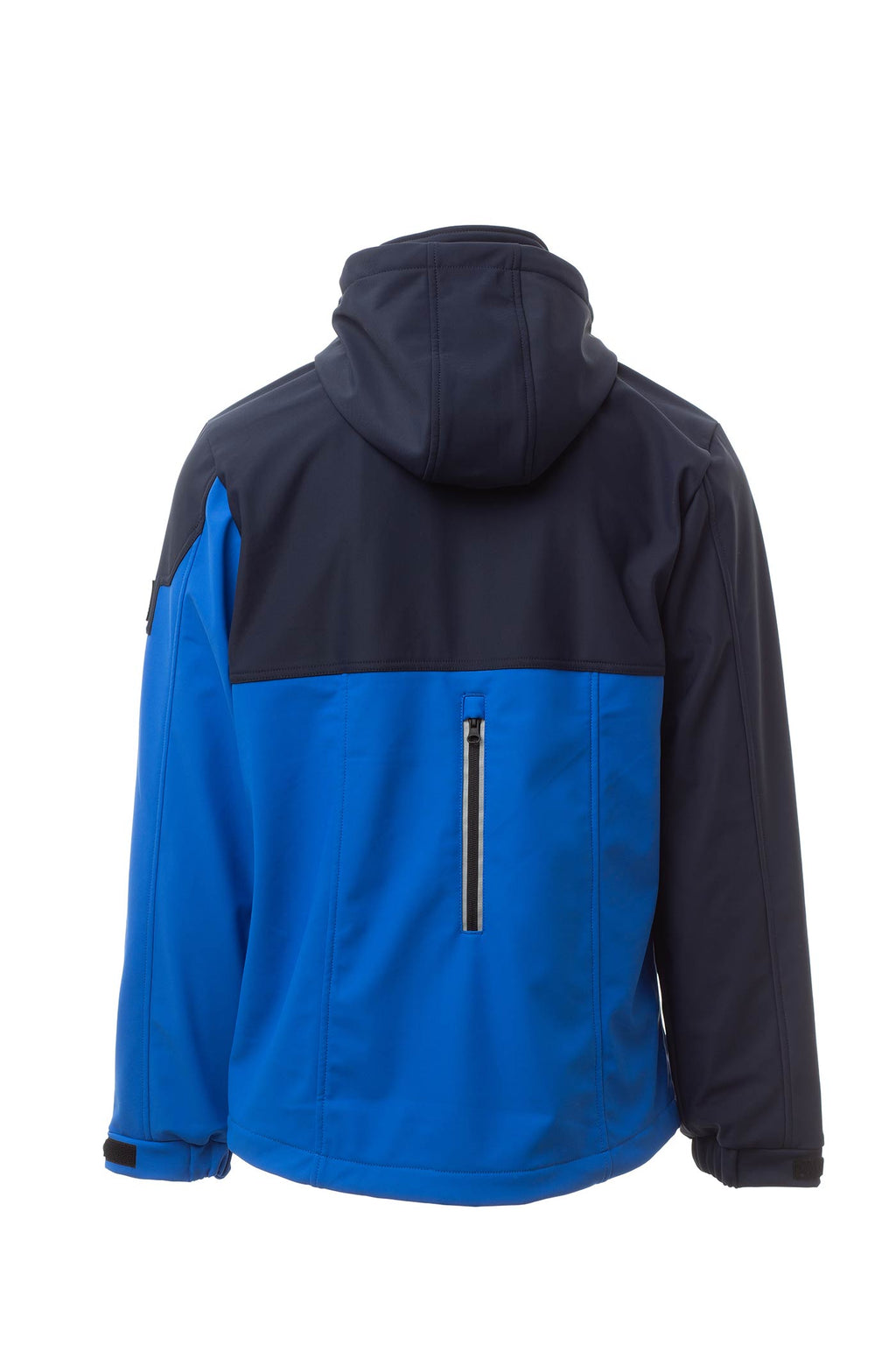 Softshelljacke Herren mit Kapuze und verstellbaren Manschetten in Blau