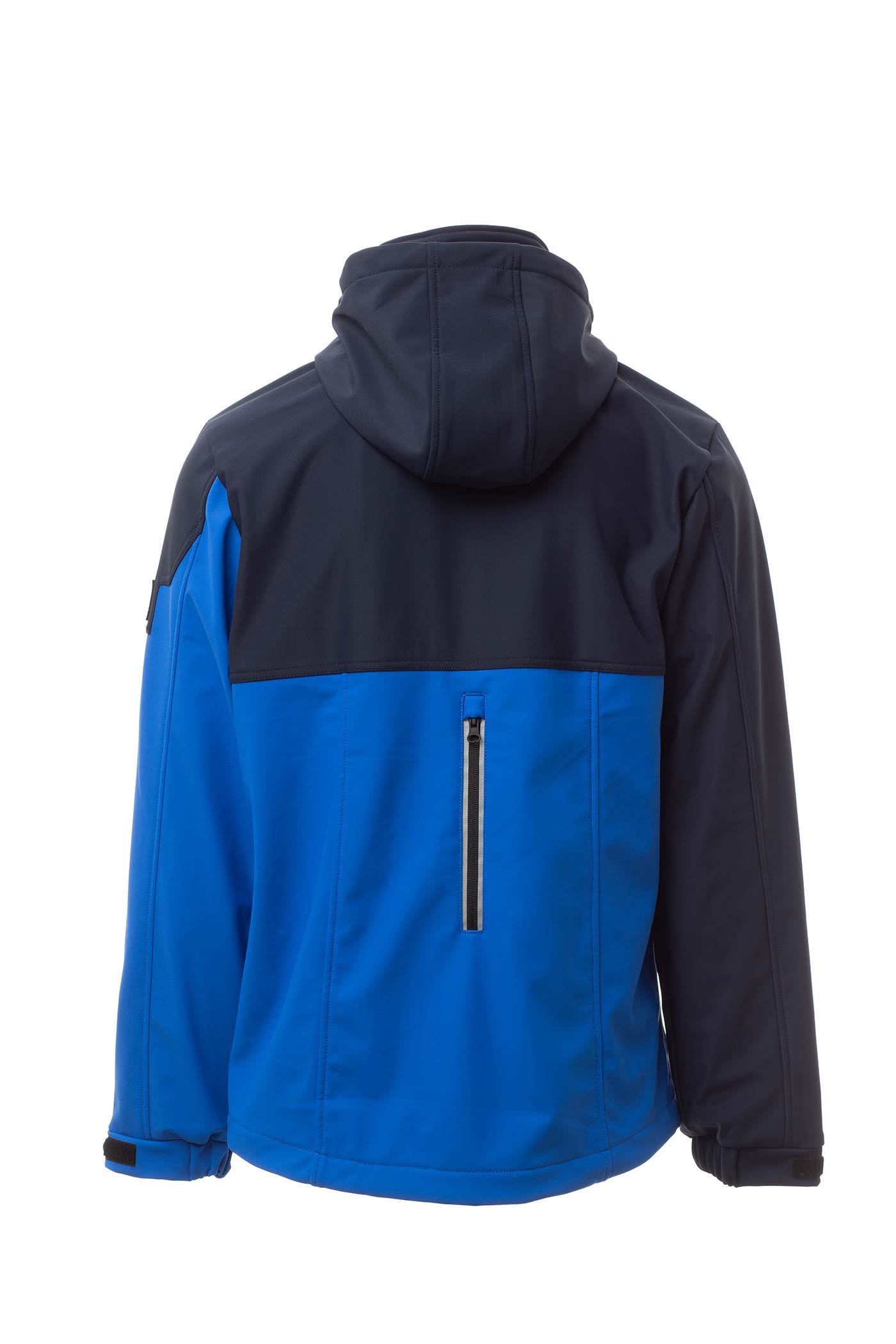 Softshelljacke Herren mit Kapuze und verstellbaren Manschetten in Blau