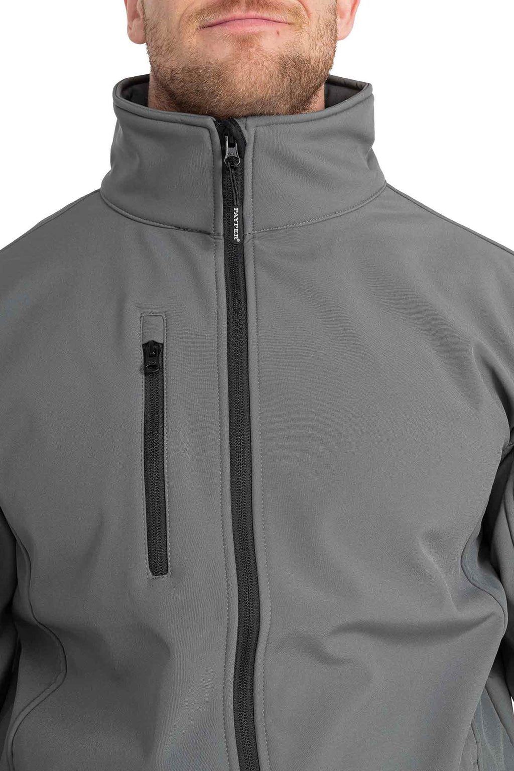 Herren Softshelljacke mit Brusttasche in Anthrazit