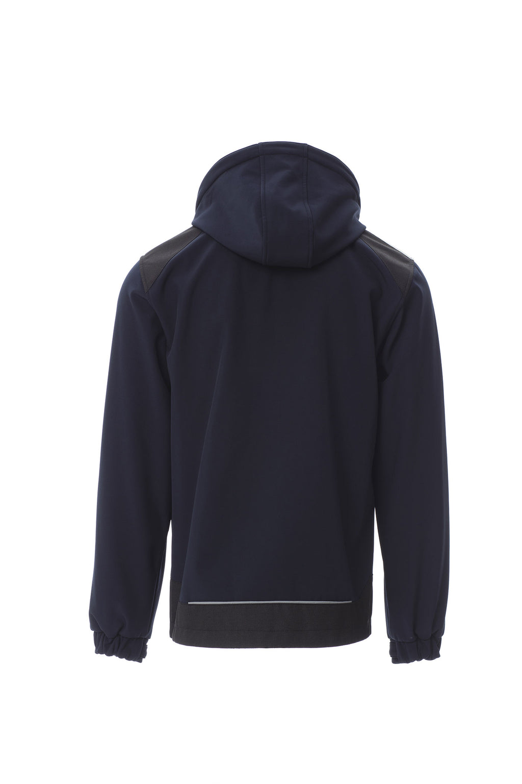Herren Softshelljacke mit abnehmbarer und verstellbarer Kapuze in Dunkelblau