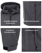Herren Softshelljacke mit Kapuze Arbeitsjacke Gale