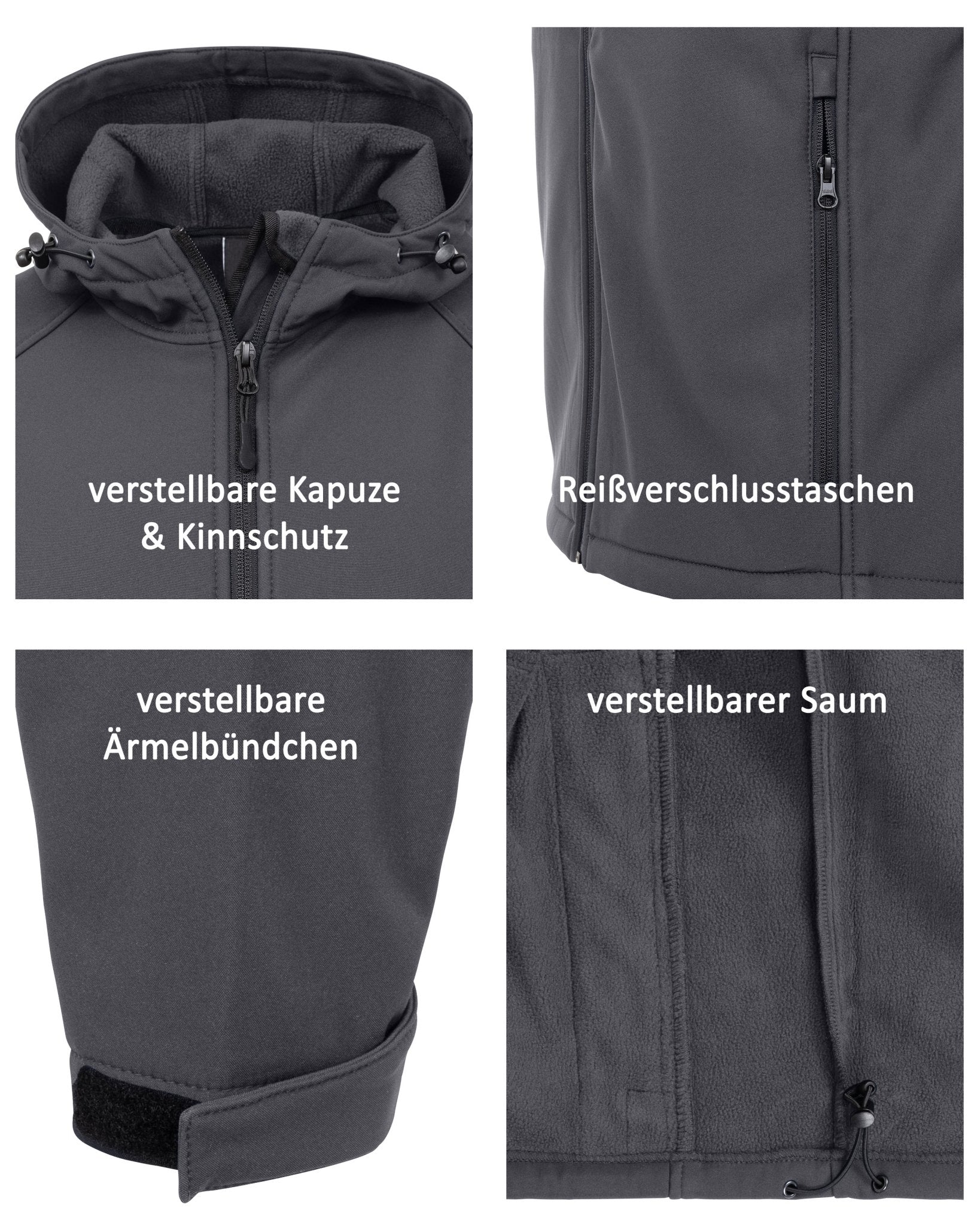Herren Softshelljacke mit Kapuze Arbeitsjacke Gale
