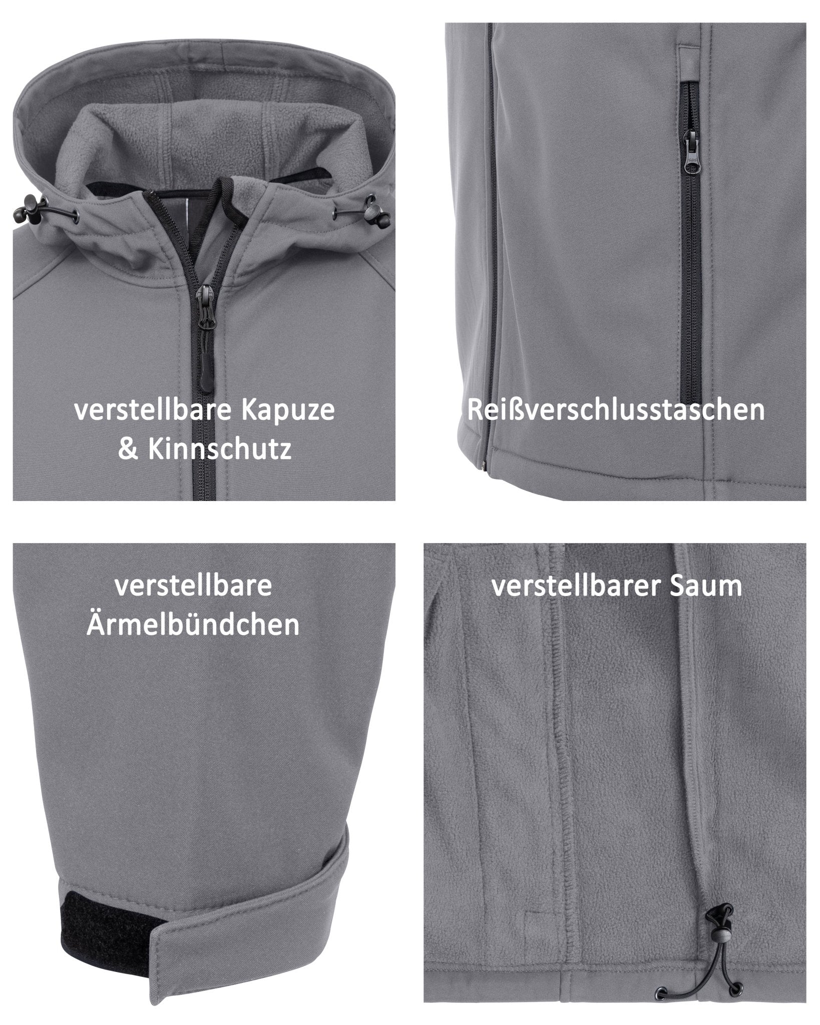 Herren Softshelljacke mit Kapuze Arbeitsjacke Gale