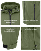 Herren Softshelljacke mit Kapuze Arbeitsjacke Gale