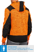 Herren Softshelljacke mit Strickgewebe und Kapuze in Orange