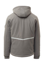 Herren Winterjacke aus Softshell mit Kapuze in Grau