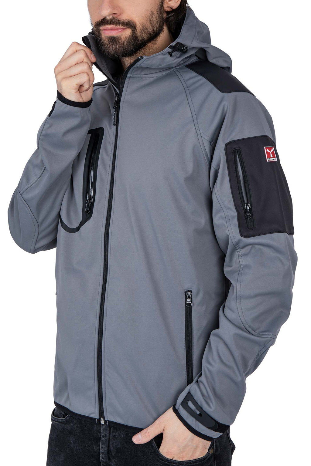 funktionale Jacke aus Softshell für Männer in Anthrazit