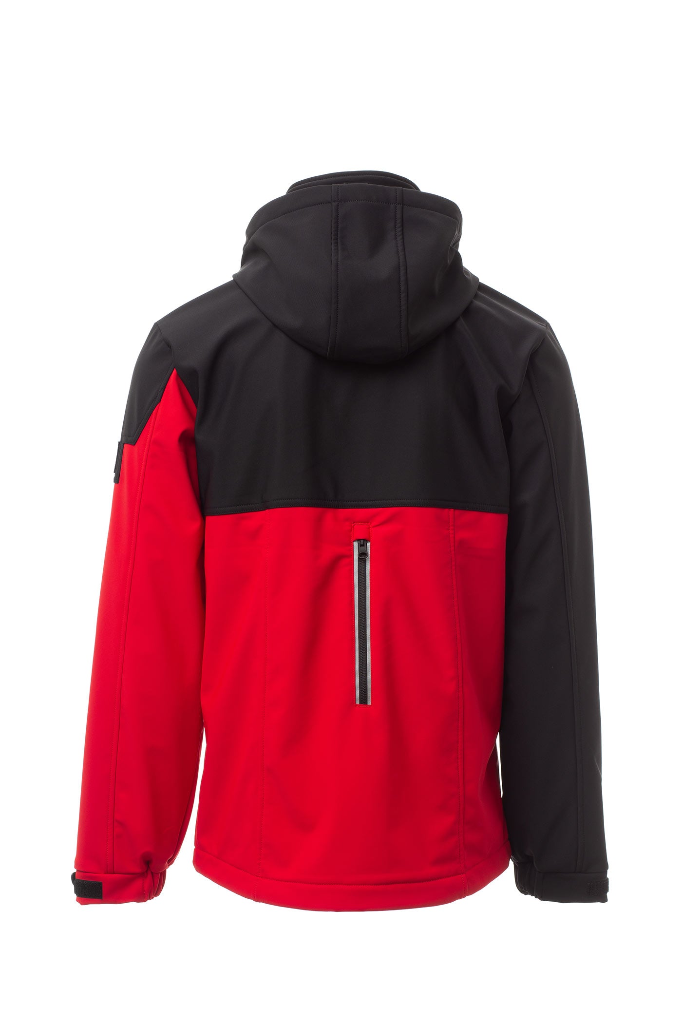 Herren Winterjacke aus Softshell mit abtrennbarer Kapuze in Rot