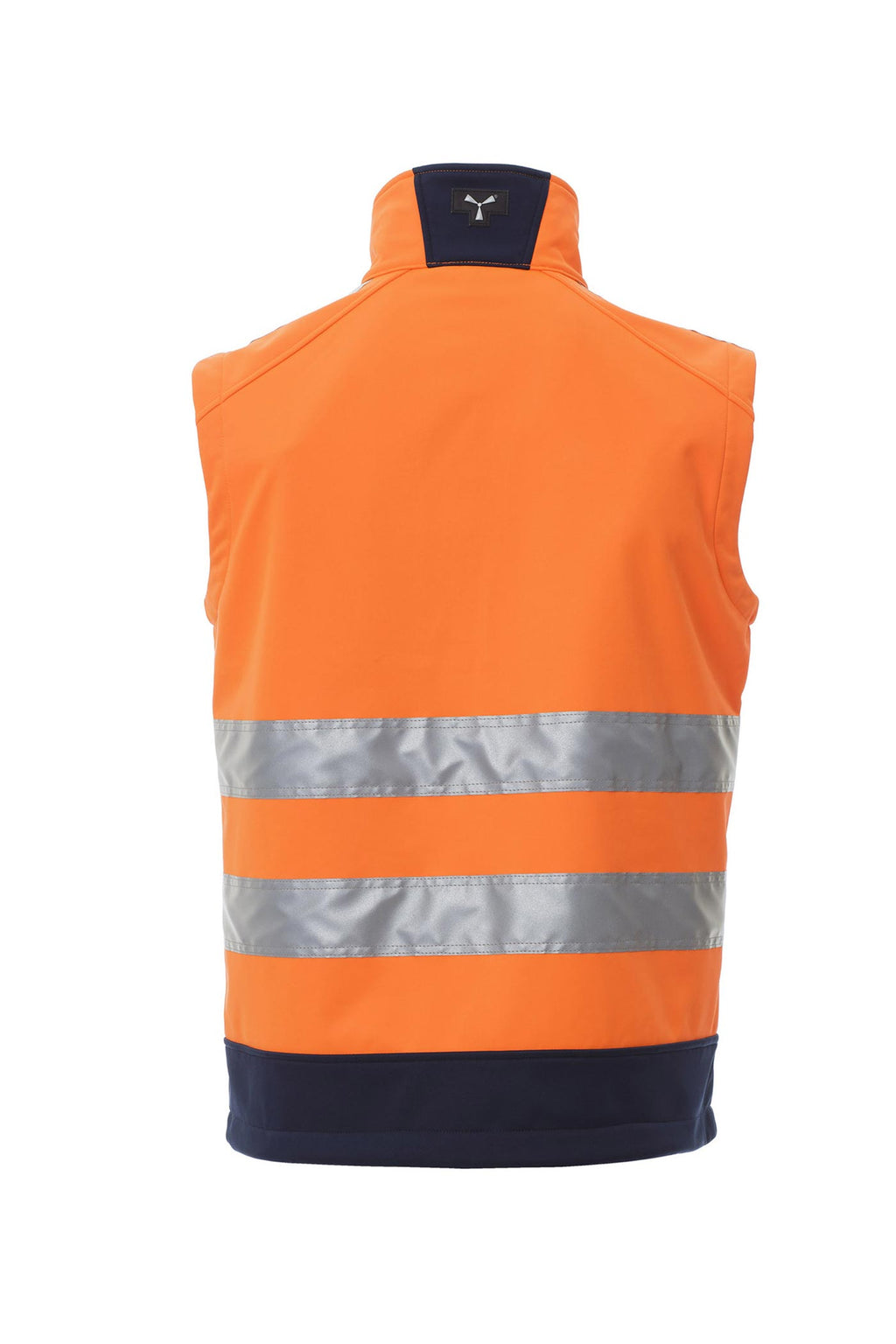 Herren Warnschutzweste Softshell mit Reflexstreifen und Kragen in Orange