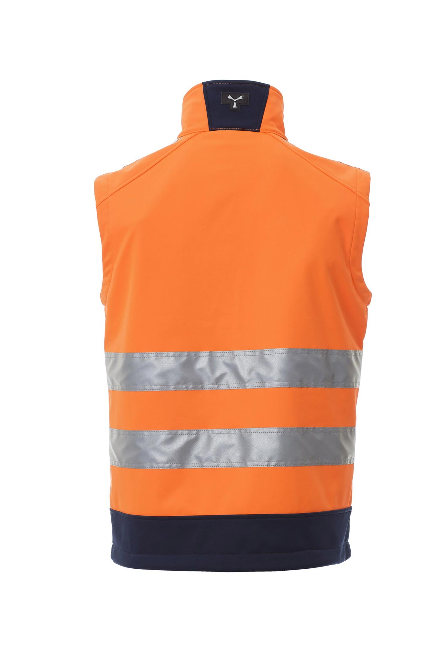 Herren Warnschutzweste Softshell mit Reflexstreifen und Kragen in Orange