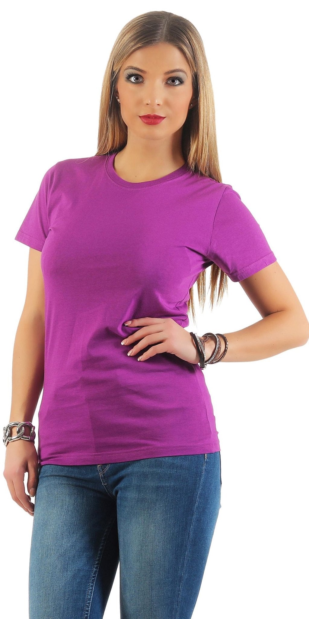 Damen Basic T-Shirt Sunset