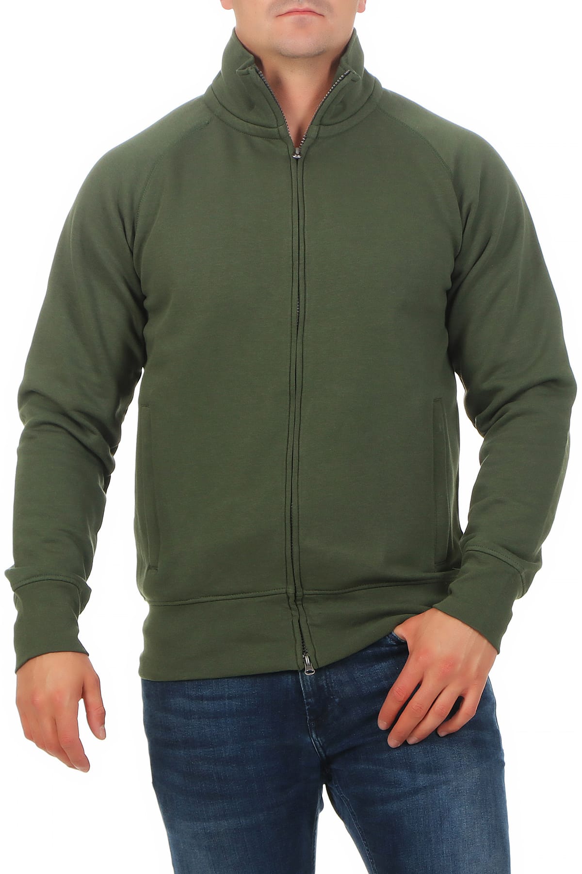 Herren Sweatjacke in großen Größen in Grün